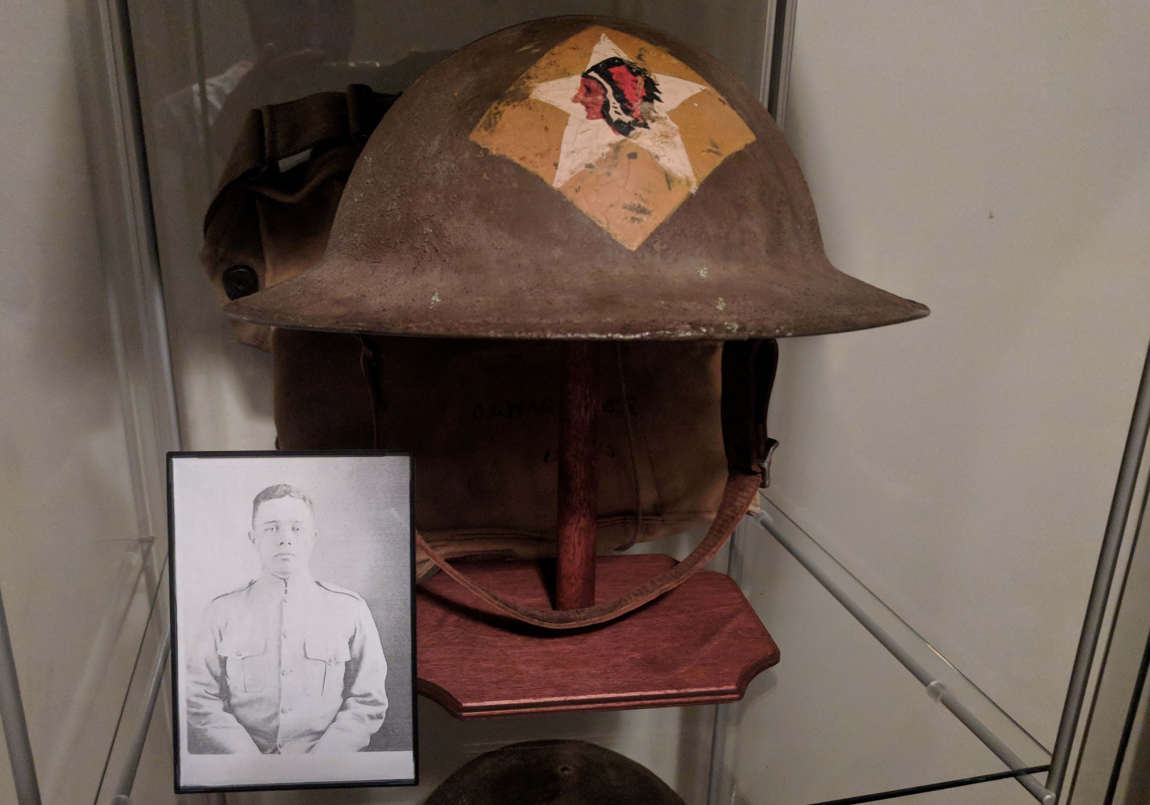 Example of WWI Helmet 6th Marine Regiment sniper